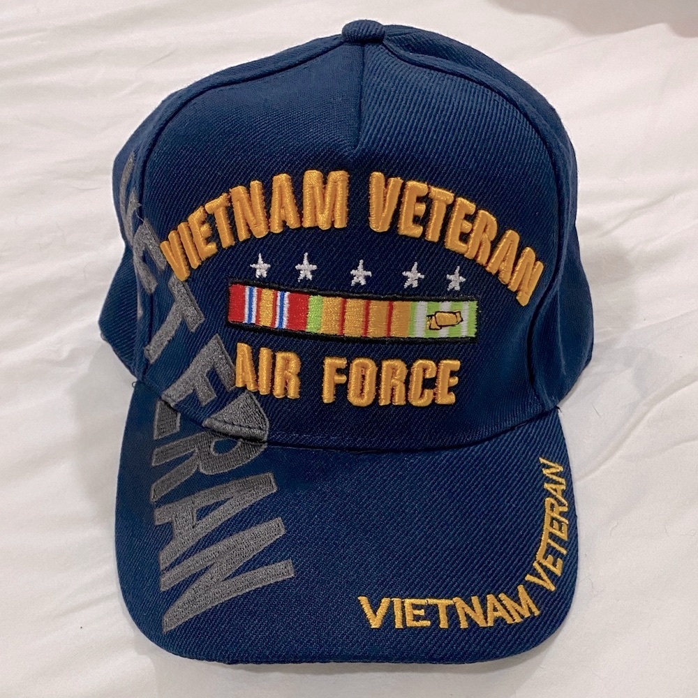 Air Force Vietnam Veteran Embroidered Adjustable Navy Blue Baseball Hat